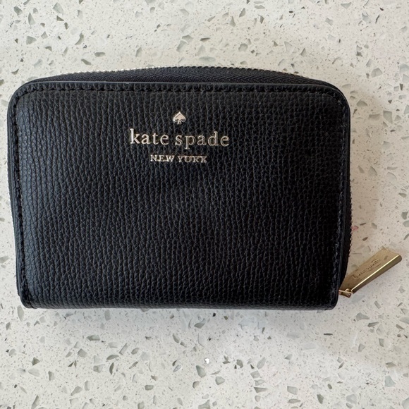 kate spade Handbags - KATE SPADE Black Staci Small Zip Around Wallet Saffiano Leather. NWOT